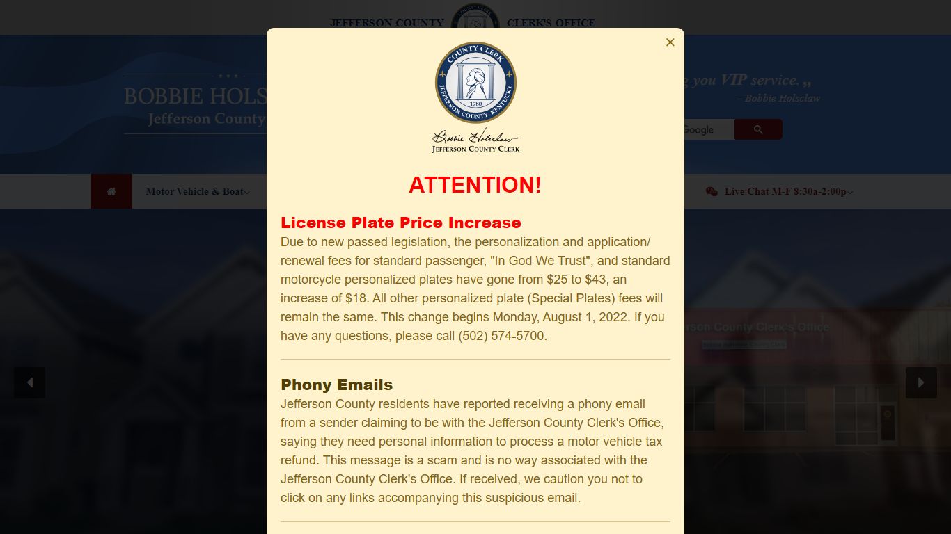 Homepage - Jefferson County Clerk | Bobbie Holsclaw